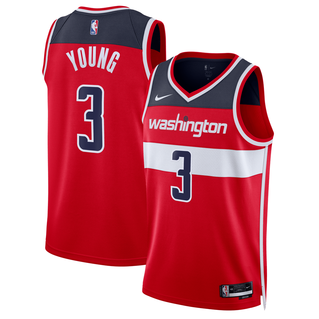 Trae Young Washington Wizards Icon Edition Swingman Basketball Jersey - Red - Unisex