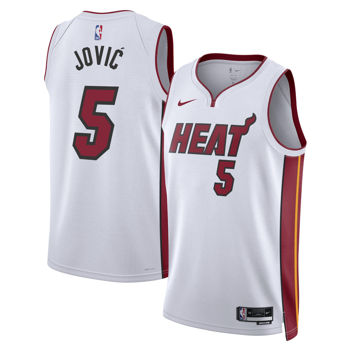 Nikola Jović Miami Heat Association Edition Swingman Basketball Jersey - White - Unisex