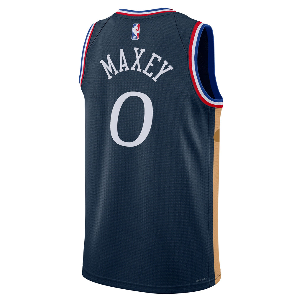 Tyrese Maxey Philadelphia 76ers 2025/26 City Edition Swingman Basketball Jersey - Navy - Unisex