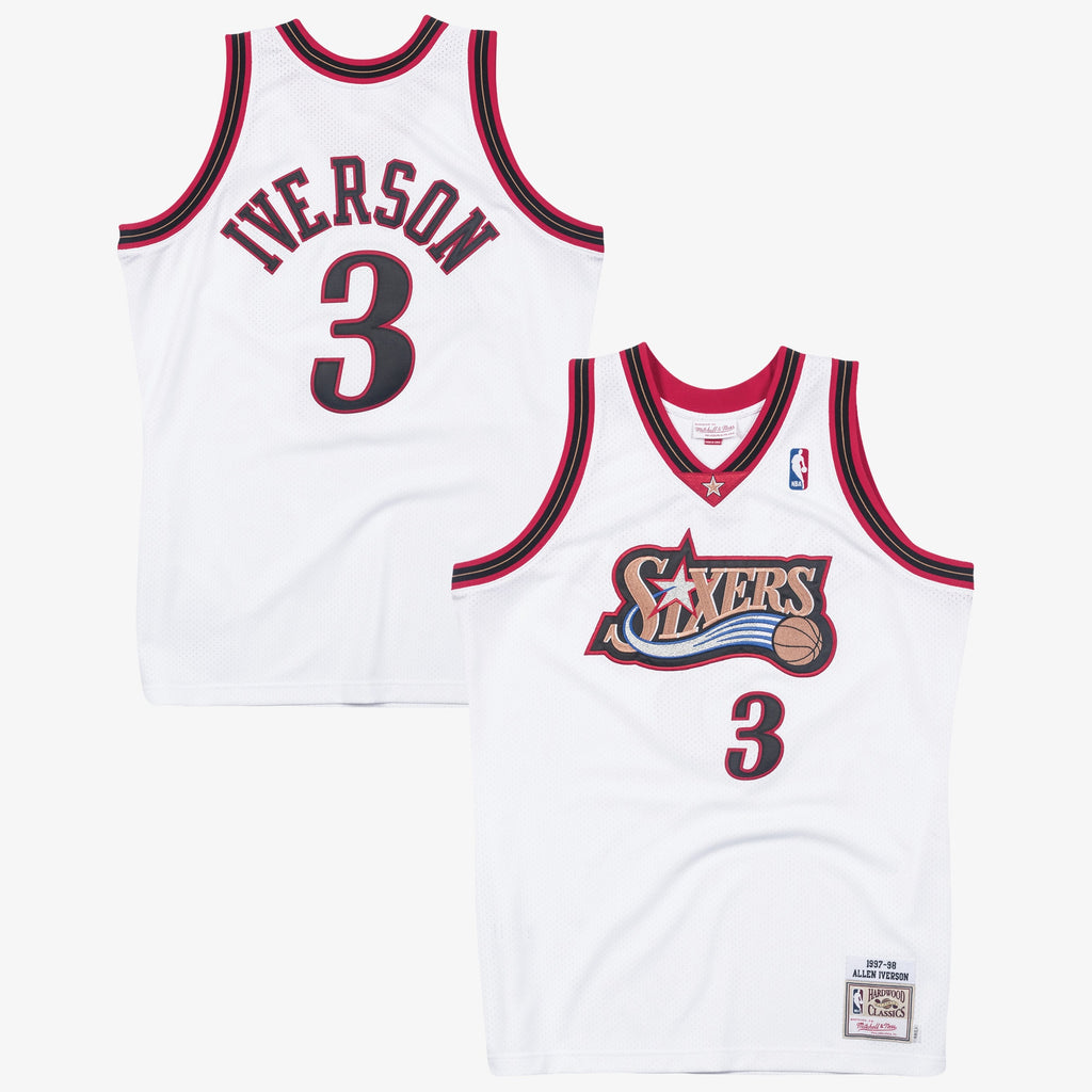 Allen Iverson Philadelphia 76ers 1997 Authentic Basketball Jersey - White