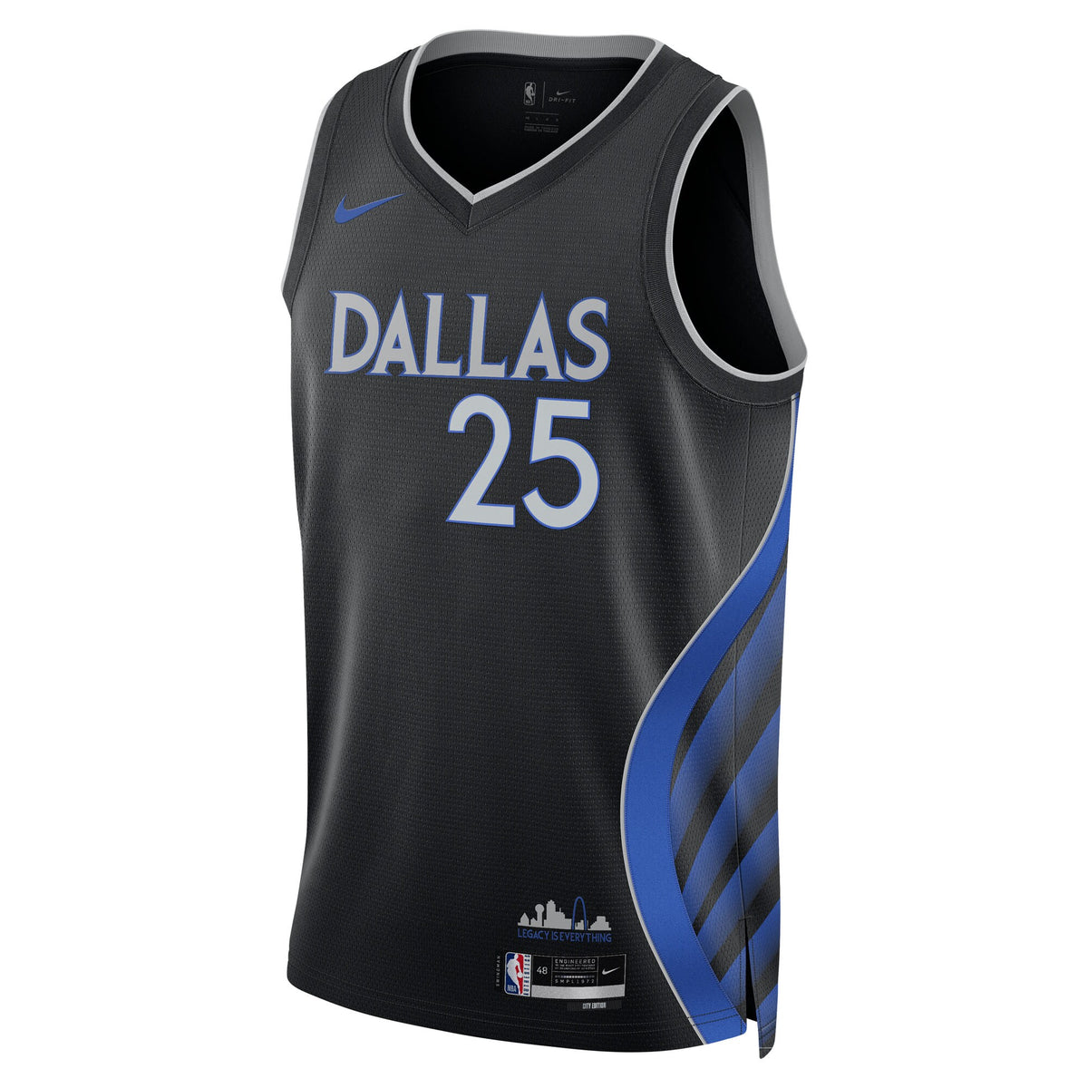 P.J. Washington Jr. Dallas Mavericks 2025/26 City Edition Swingman Basketball Jersey - Black - Unisex