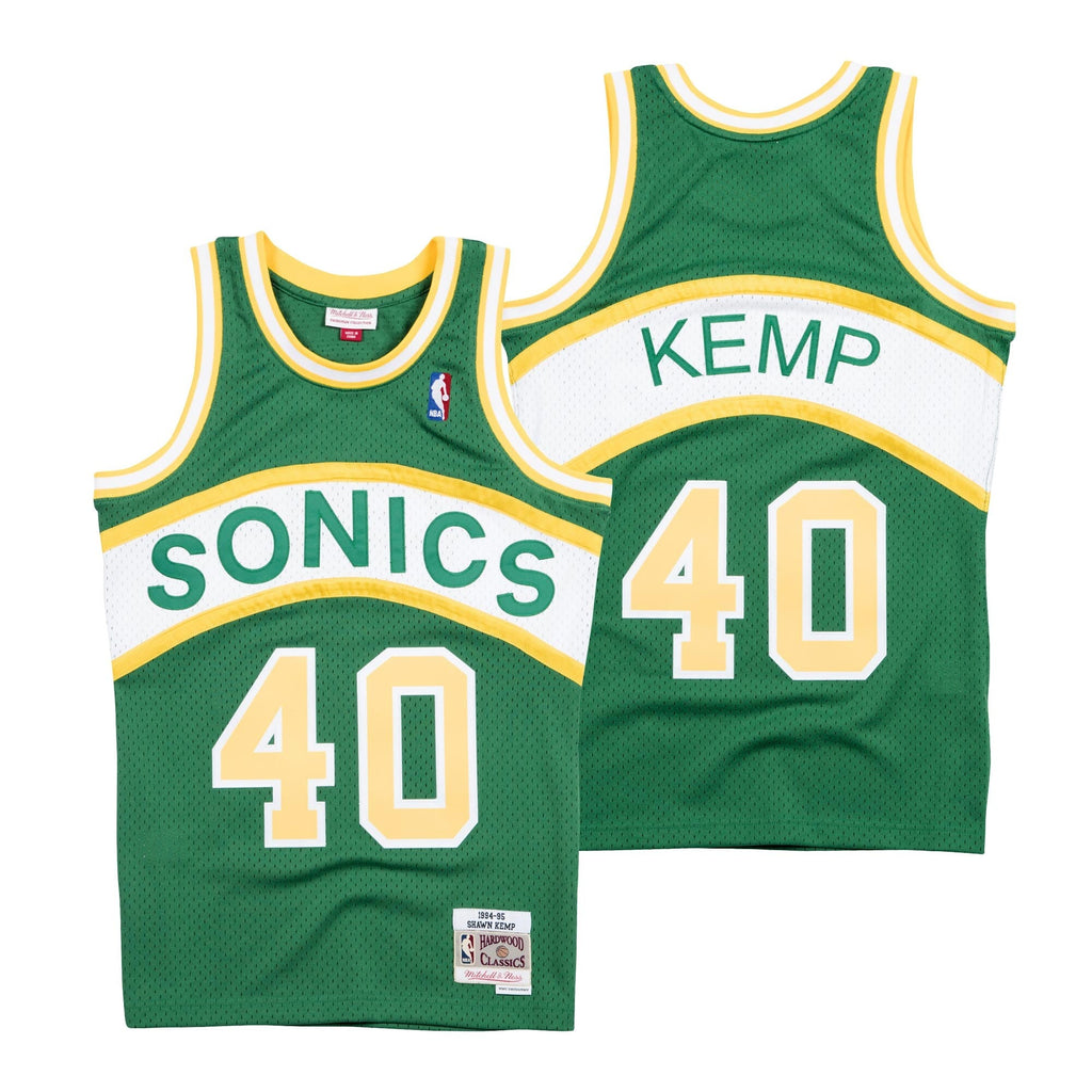 Shawn Kemp Seattle Supersonics Hardwood Classics Swingman Road Basketball Jersey - Mens