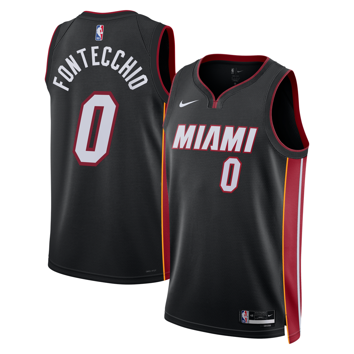 Simone Fontecchio Miami Heat Icon Edition Swingman Basketball Jersey - Black - Unisex