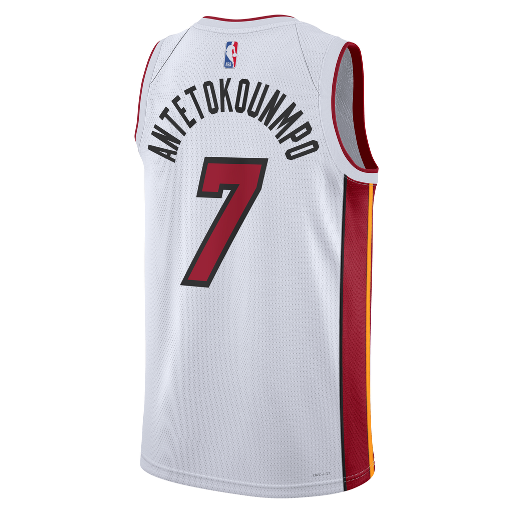 Giannis Antetokounmpo Miami Heat Association Edition Swingman Basketball Jersey - White - Unisex