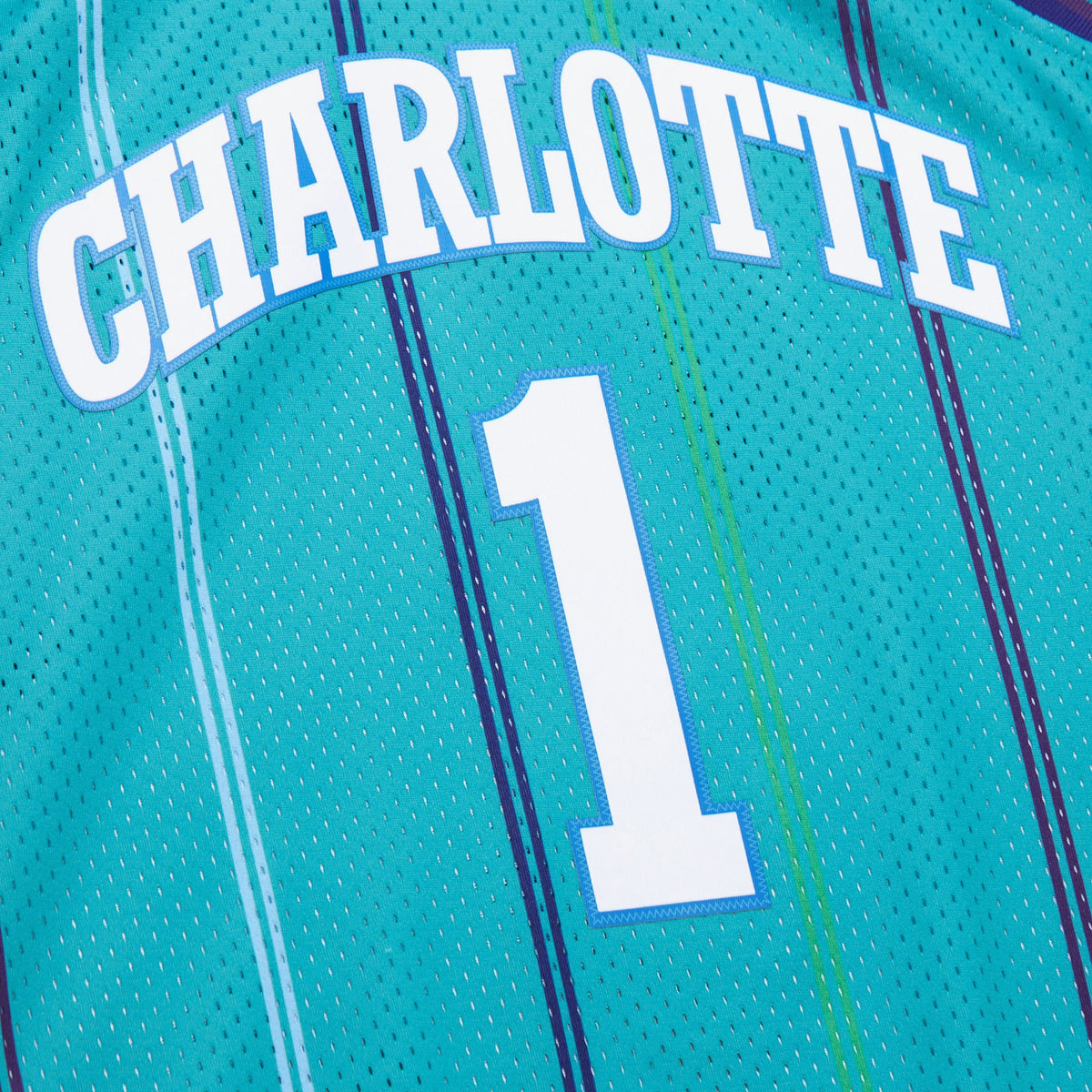 Baron Davis Charlotte Hornets 1999 Authentic Swingman Road Basketball Jersey - Teal