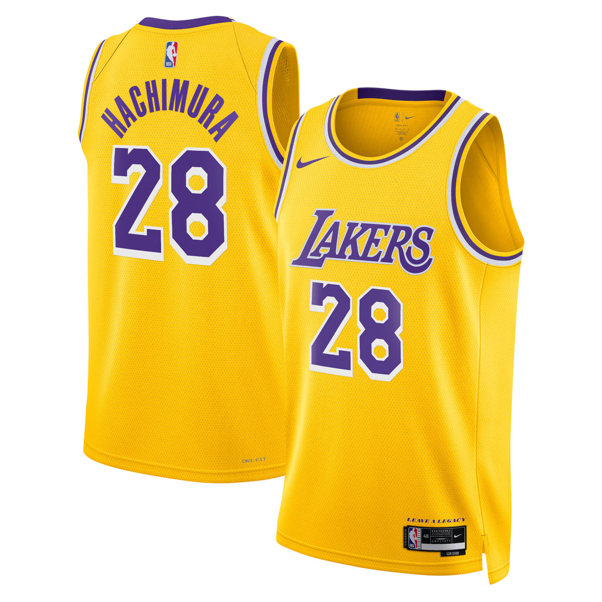 Rui Hachimura Los Angeles Lakers Icon Edition Swingman Basketball Jersey - Gold - Unisex