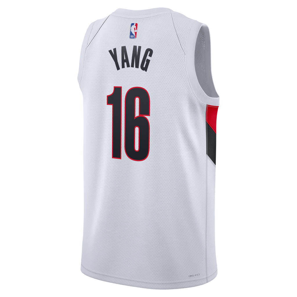 Yang Hansen Portland Trail Blazers Association Edition Replica Swingman Basketball Jersey - White - Unisex