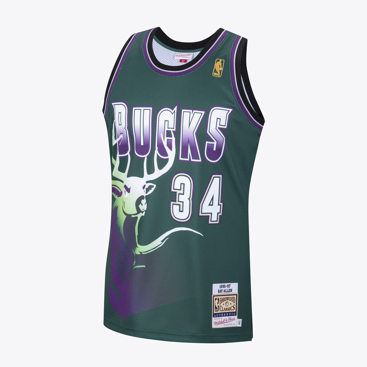 Ray Allen Milwaukee Bucks 1996 Hardwood Classics Alternate Swingman Basketball Jersey - Dark Green - Mens