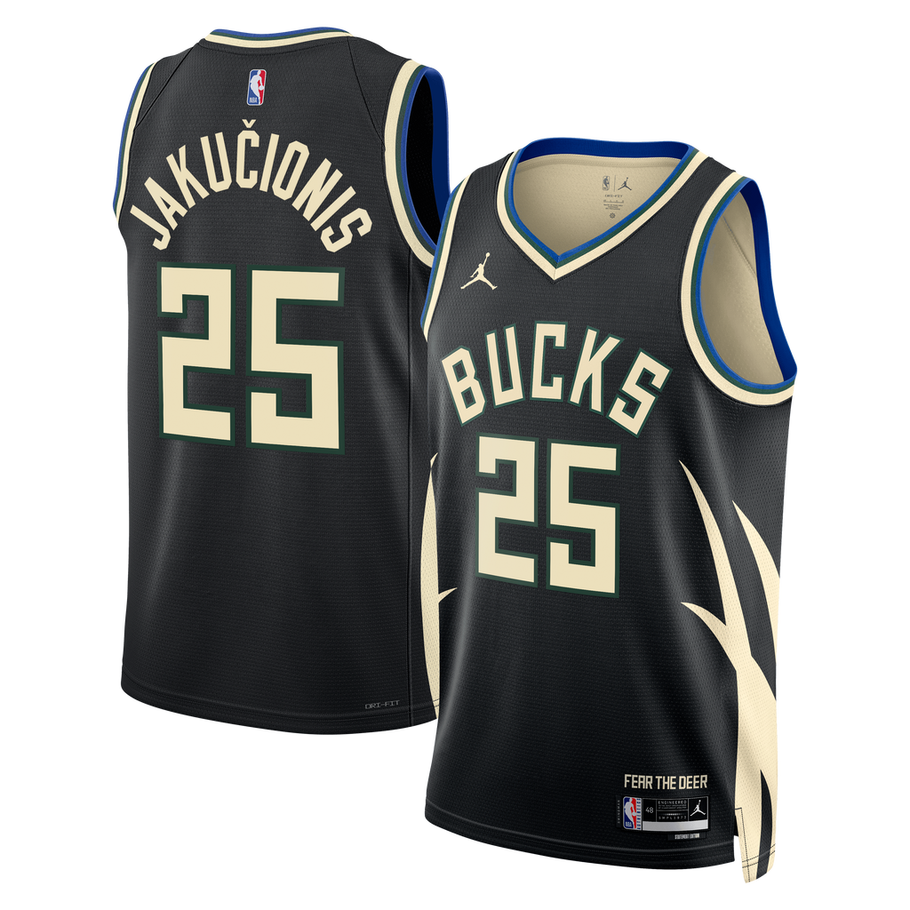 Kasparas Jakučionis Milwaukee Bucks Statement Edition Swingman Basketball Jersey - Hunter Green - Unisex