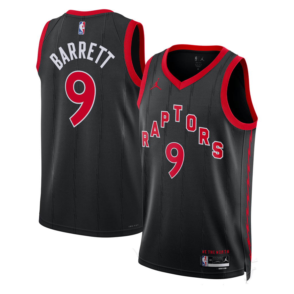 RJ Barrett Toronto Raptors Statement Edition Swingman Basketball Jersey - Black - Unisex