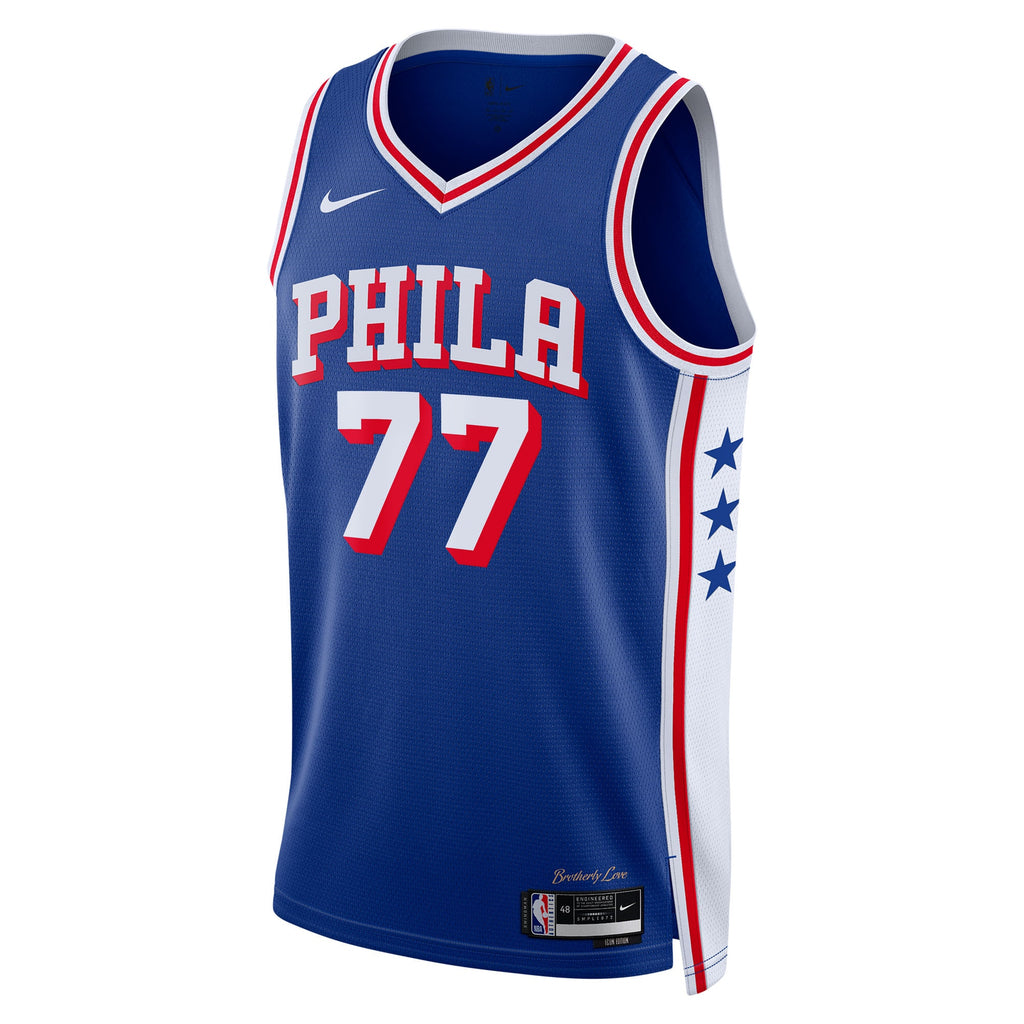 VJ Edgecombe Philadelphia 76ers Icon Edition Swingman Basketball Jersey - Royal - Unisex
