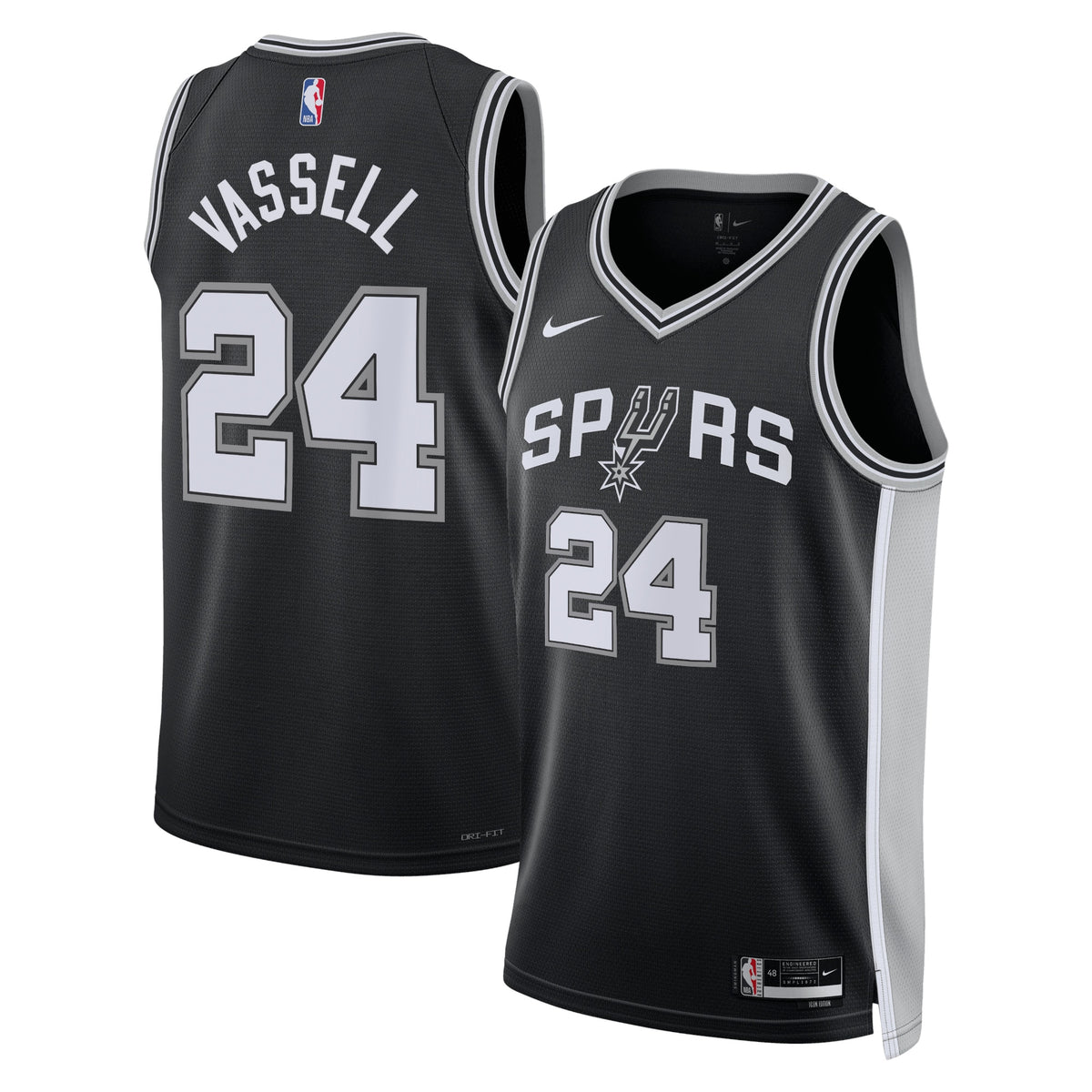 Devin Vassell San Antonio Spurs Icon Edition Swingman Basketball Jersey - Black - Unisex