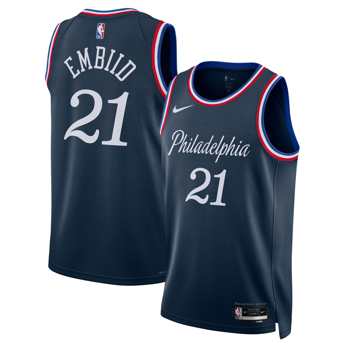 Joel Embiid Philadelphia 76ers 2025/26 City Edition Swingman Basketball Jersey - Navy - Unisex