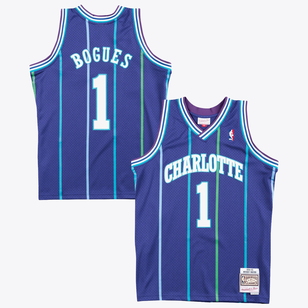Muggsy Bogues Charlotte Hornets 1994 Authentic Swingman Alternate Basketball Jersey - Purple