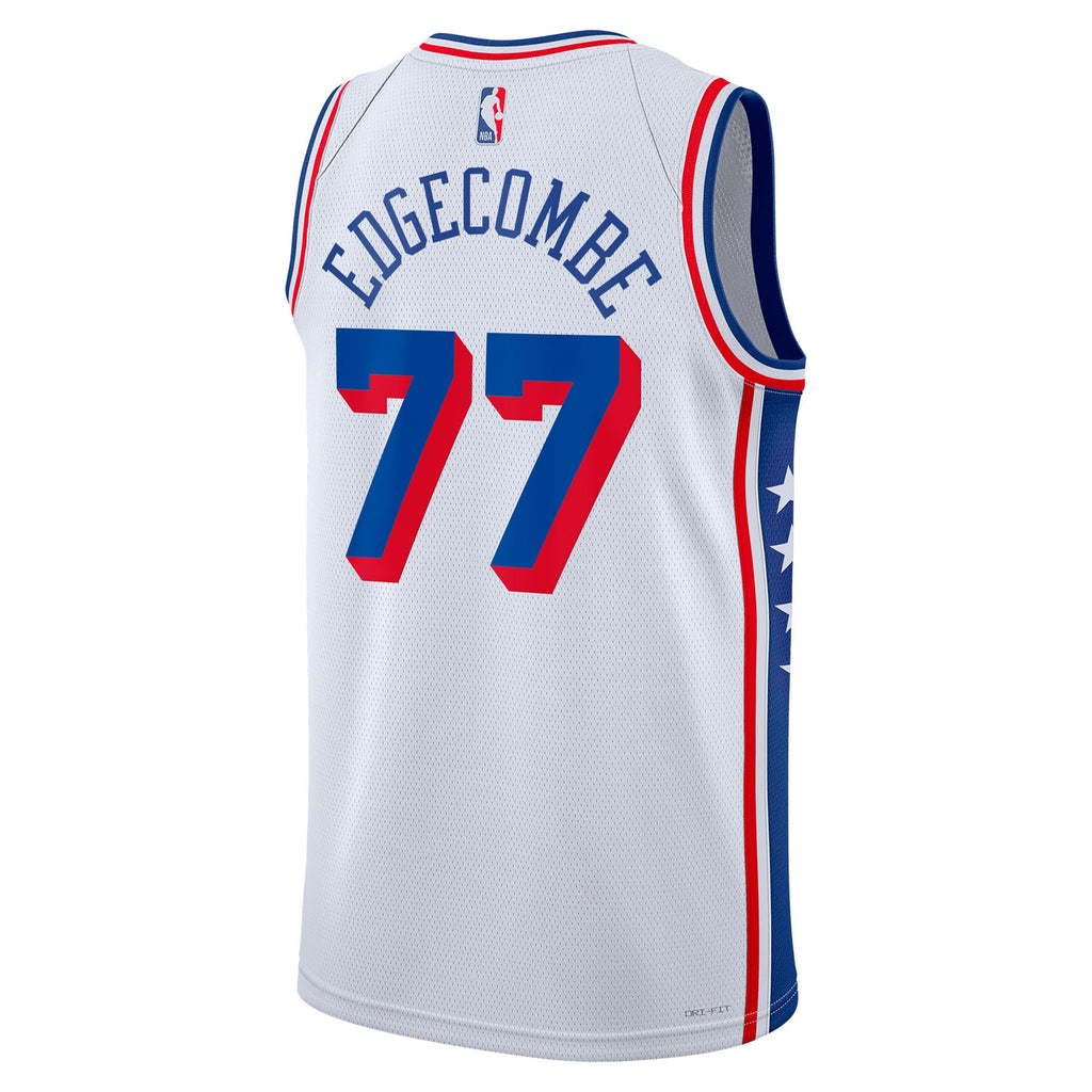 VJ Edgecombe Philadelphia 76ers Association Edition Swingman Basketball Jersey - White - Unisex
