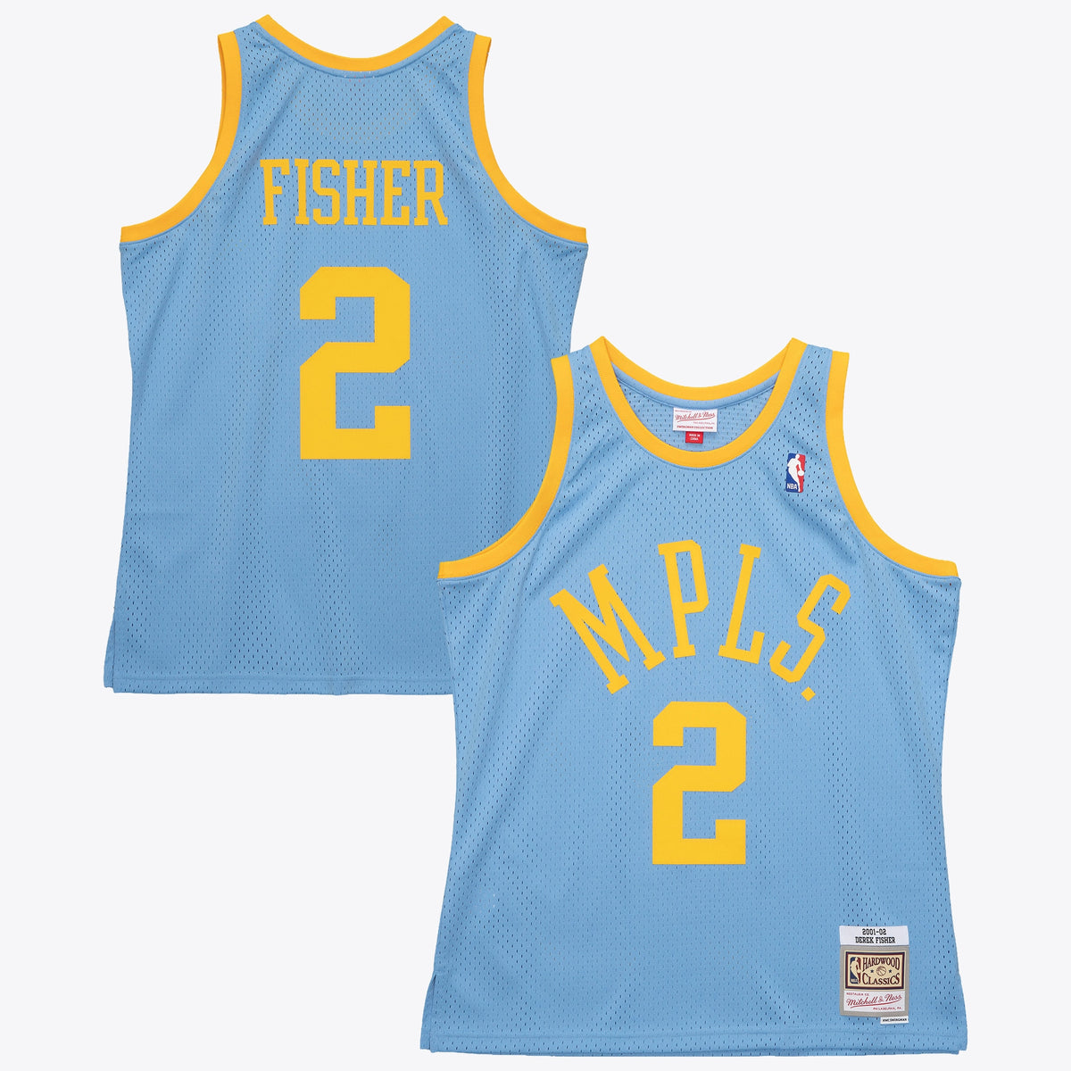 Derek Fisher Los Angeles Lakers 2001 Authentic Swingman Basketball Jersey - Columbia Blue