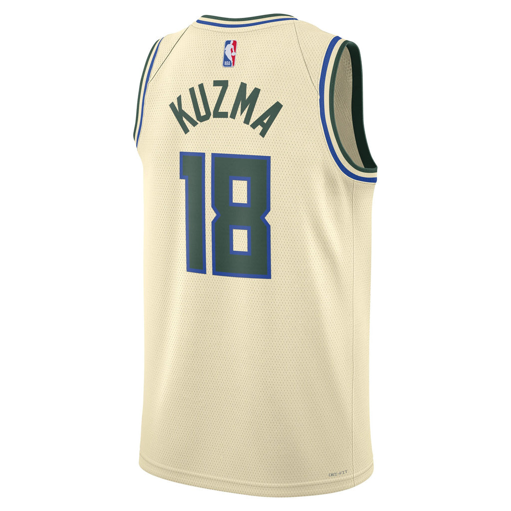 Kyle Kuzma Milwaukee Bucks 2025/26 City Edition Swingman Basketball Jersey - Cream - Unisex