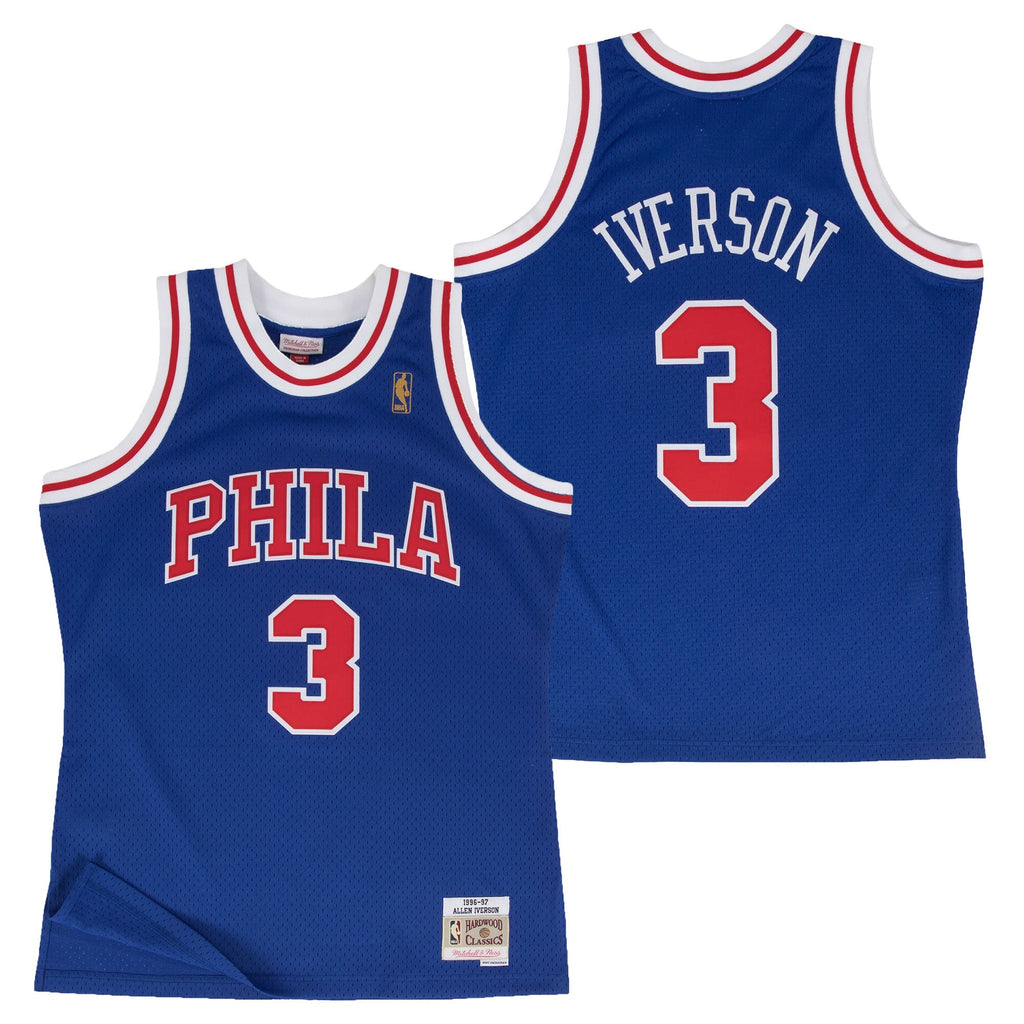 Allen Iverson Philadelphia 76ers 1997 Hardwood Classics Swingman Alternate Basketball Jersey - Blue - Mens