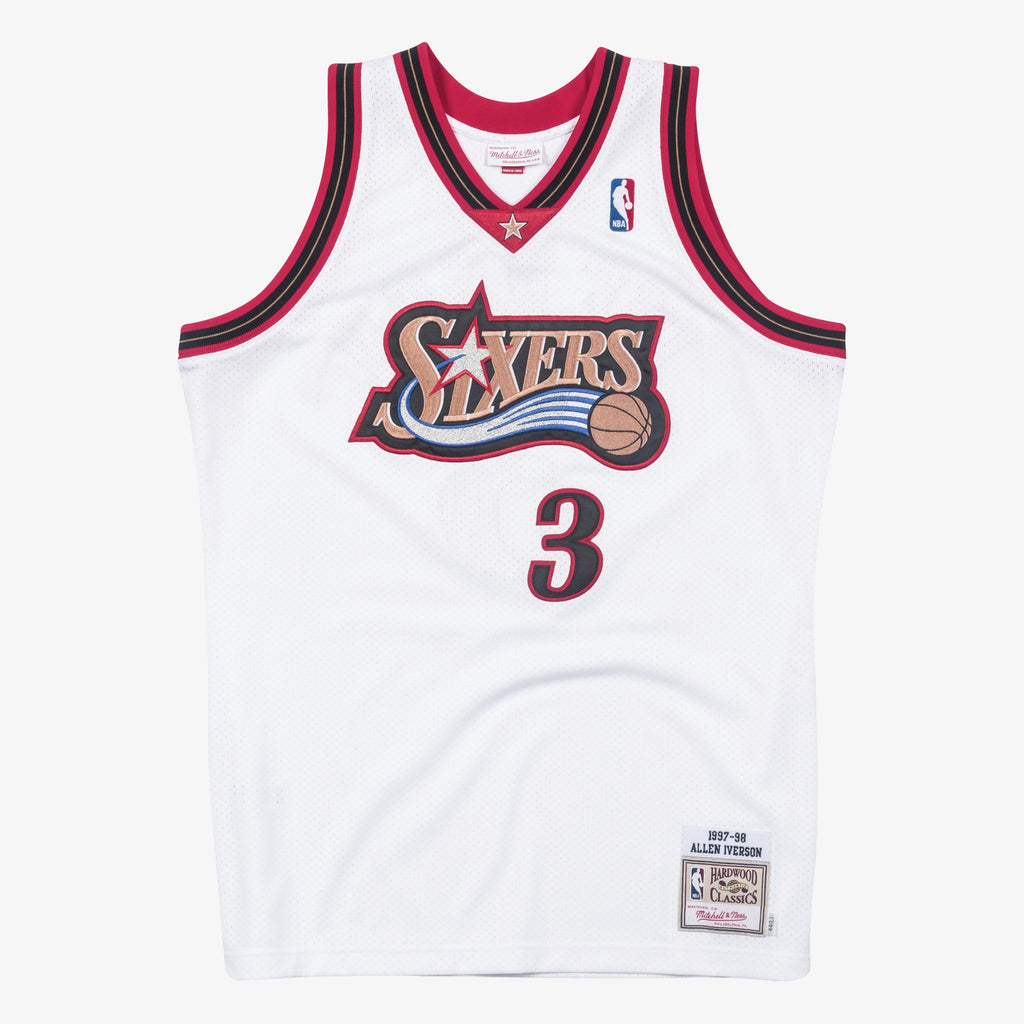 Allen Iverson Philadelphia 76ers 1997 Authentic Basketball Jersey - White