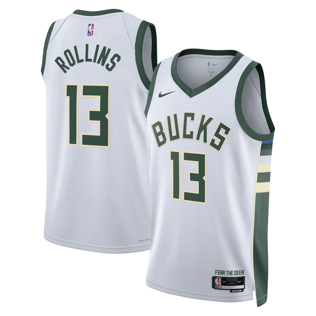 Ryan Rollins Milwaukee Bucks Association Edition Swingman Basketball Jersey - White - Unisex