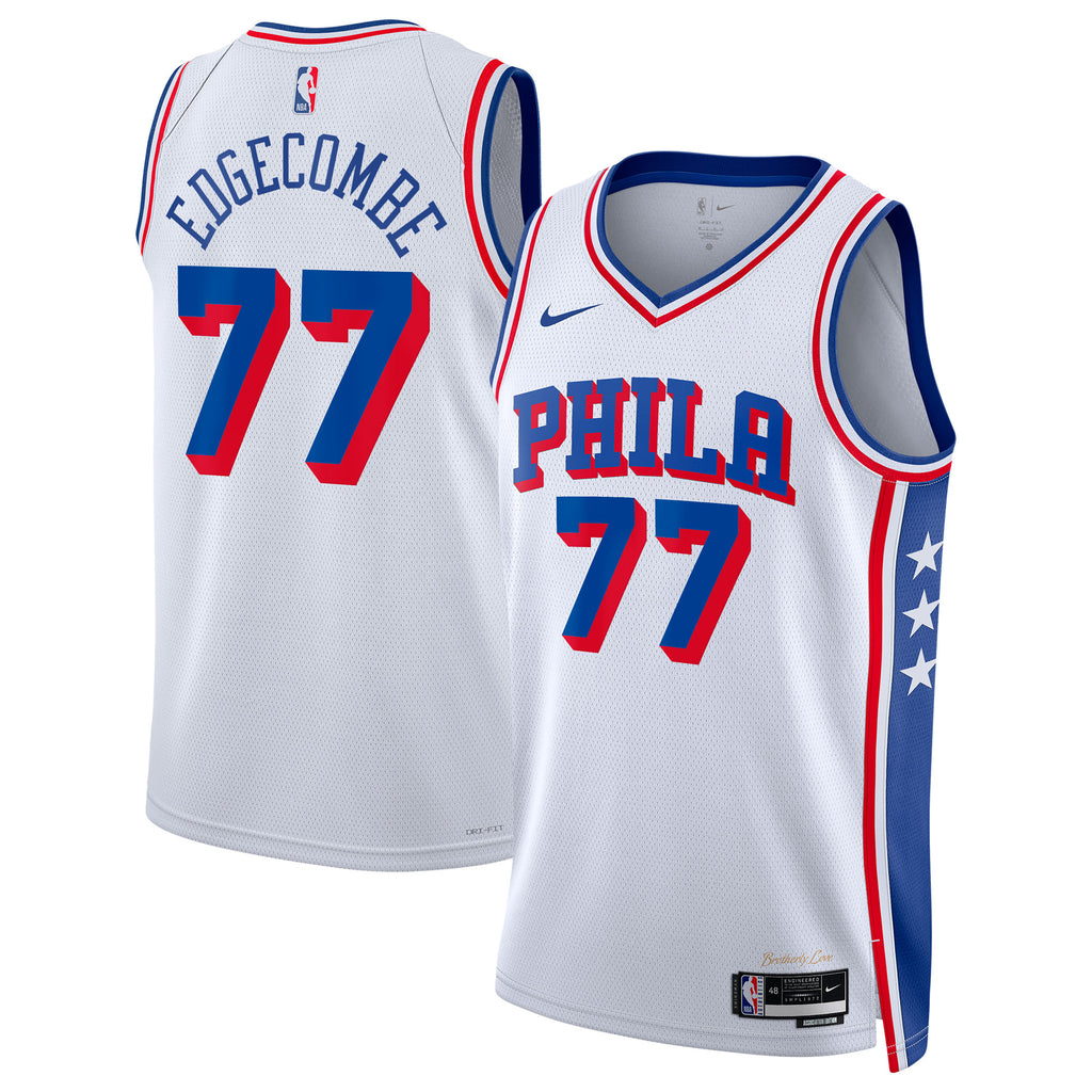 VJ Edgecombe Philadelphia 76ers Association Edition Swingman Basketball Jersey - White - Unisex