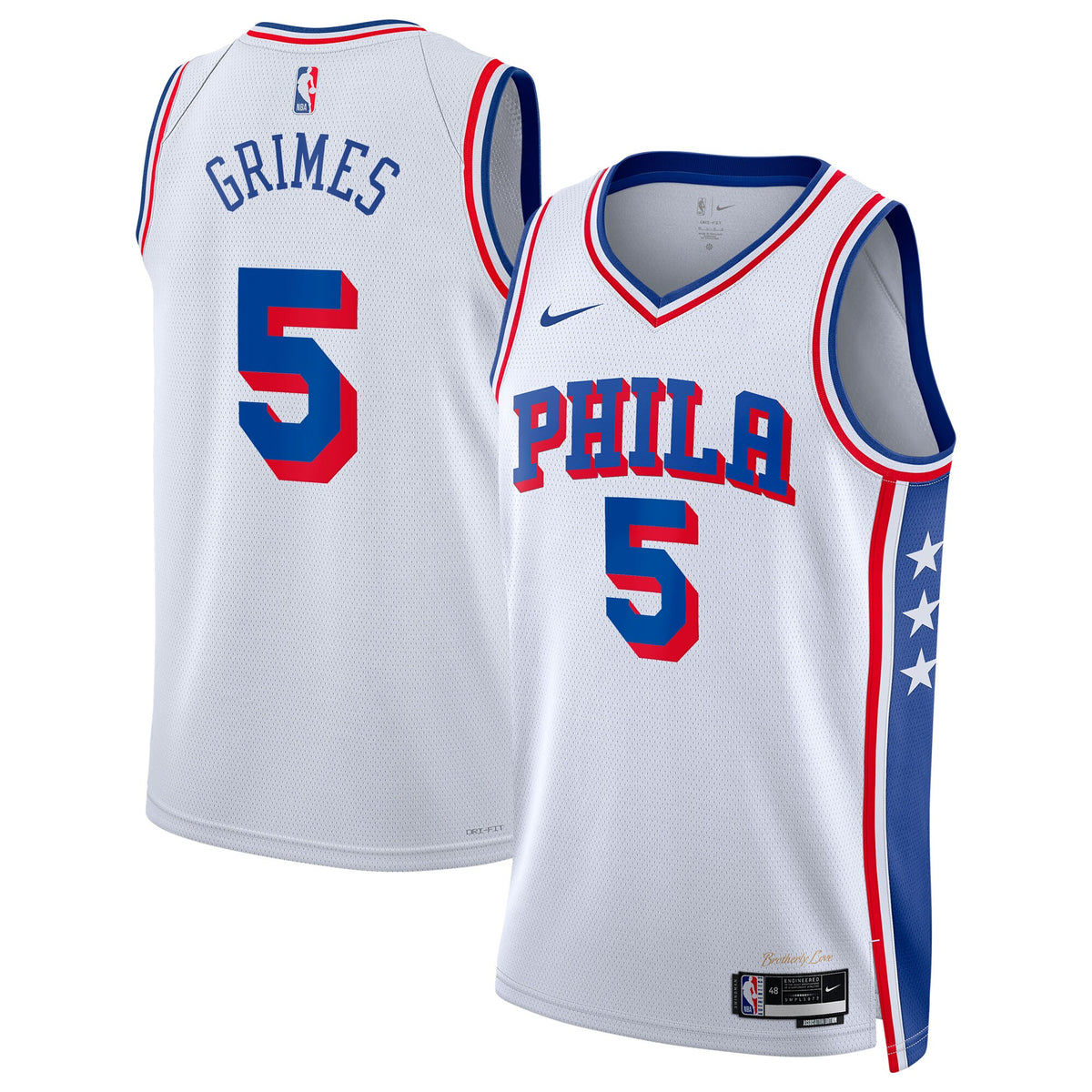 Quentin Grimes Philadelphia 76ers Association Edition Swingman Basketball Jersey - White - Unisex