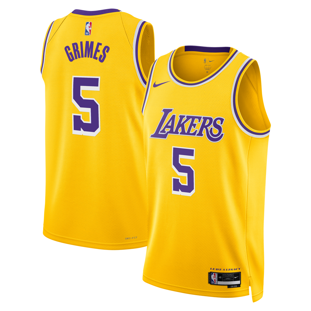 Quentin Grimes Los Angeles Lakers Icon Edition Swingman Basketball Jersey - Gold - Unisex