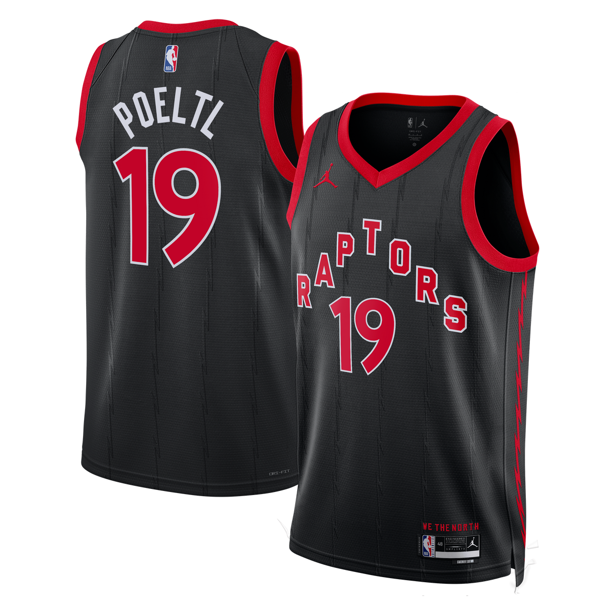 Jakob Poeltl Toronto Raptors Statement Edition Swingman Basketball Jersey - Black - Unisex