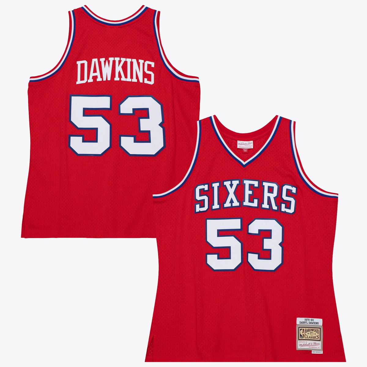 Darryl Dawkins Philadelphia 76ers 1979 Dark Authentic Basketball Jersey - University Red