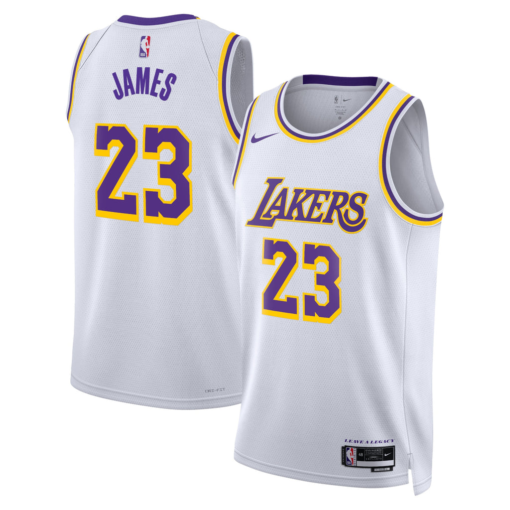 LeBron James Los Angeles Lakers Association Edition Swingman Basketball Jersey - White - Unisex