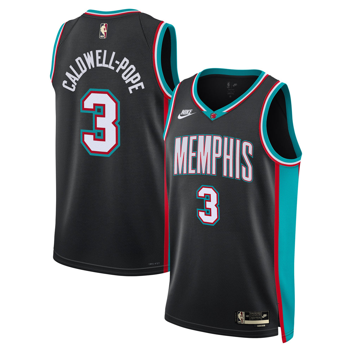 Kentavious Caldwell - Pope Memphis Grizzlies Classic Edition Basketball Jersey - Black - Unisex
