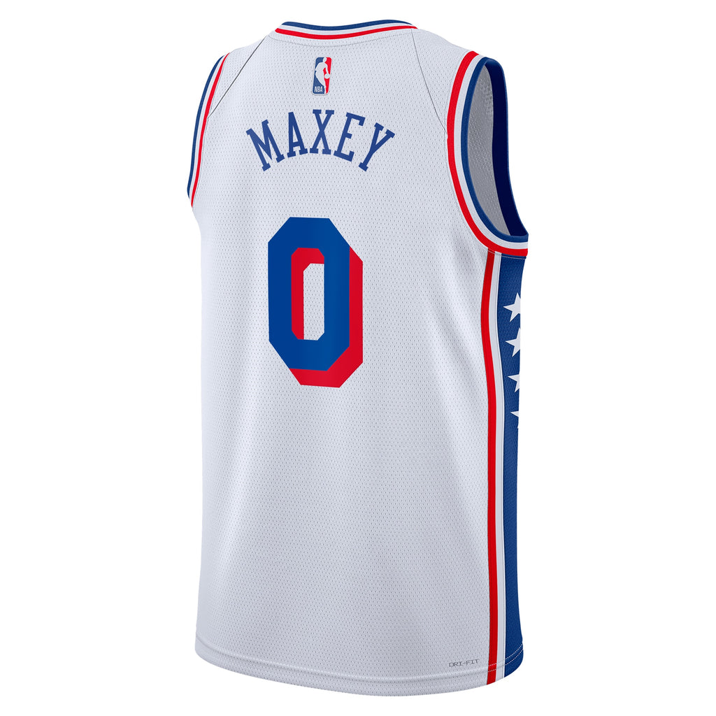 Tyrese Maxey Philadelphia 76ers Association Edition Swingman Basketball Jersey - White - Unisex