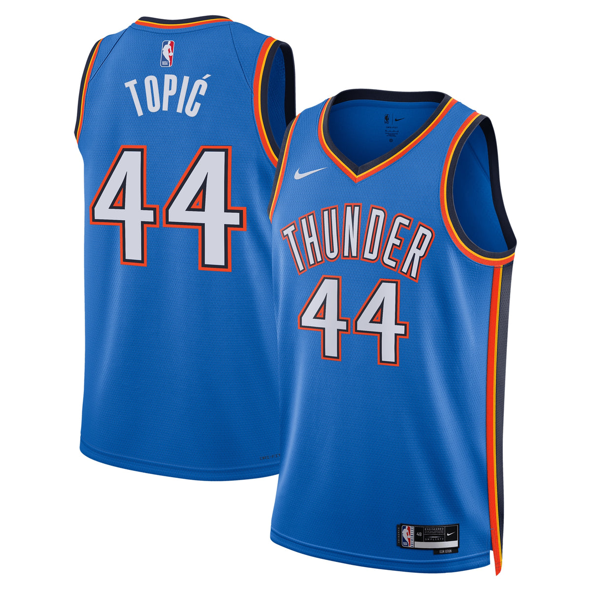 Nikola Topić Oklahoma City Thunder Swingman Icon Basketball Jersey - Blue - Unisex