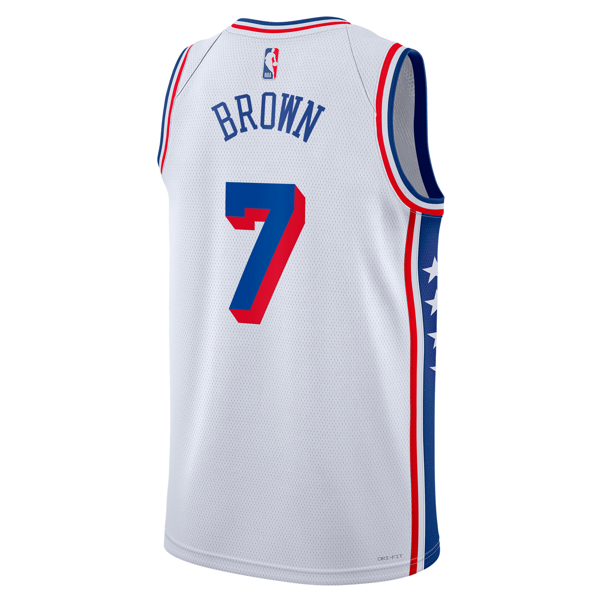 Jaylen Brown Philadelphia 76ers Association Edition Swingman Basketball Jersey - White - Unisex