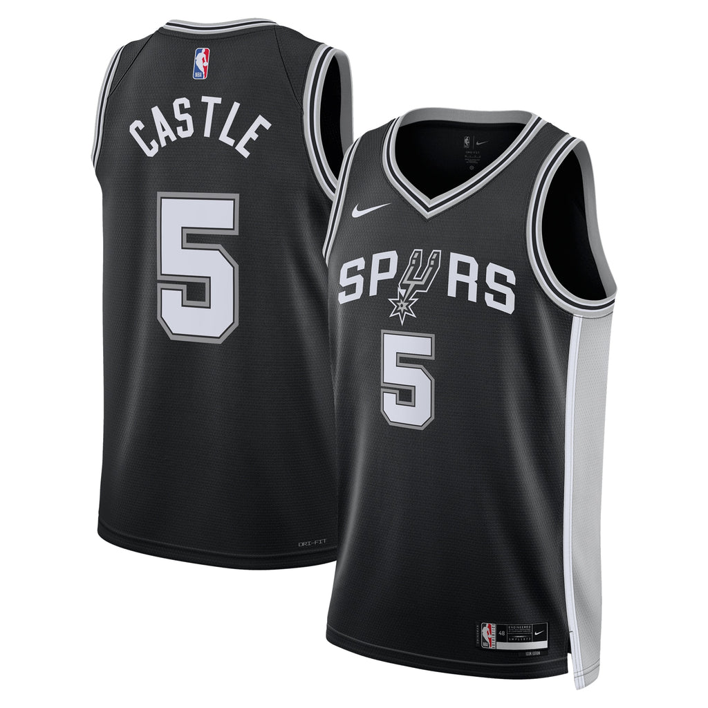 Stephon Castle San Antonio Spurs Swingman Icon Basketball Jersey - Black - Unisex