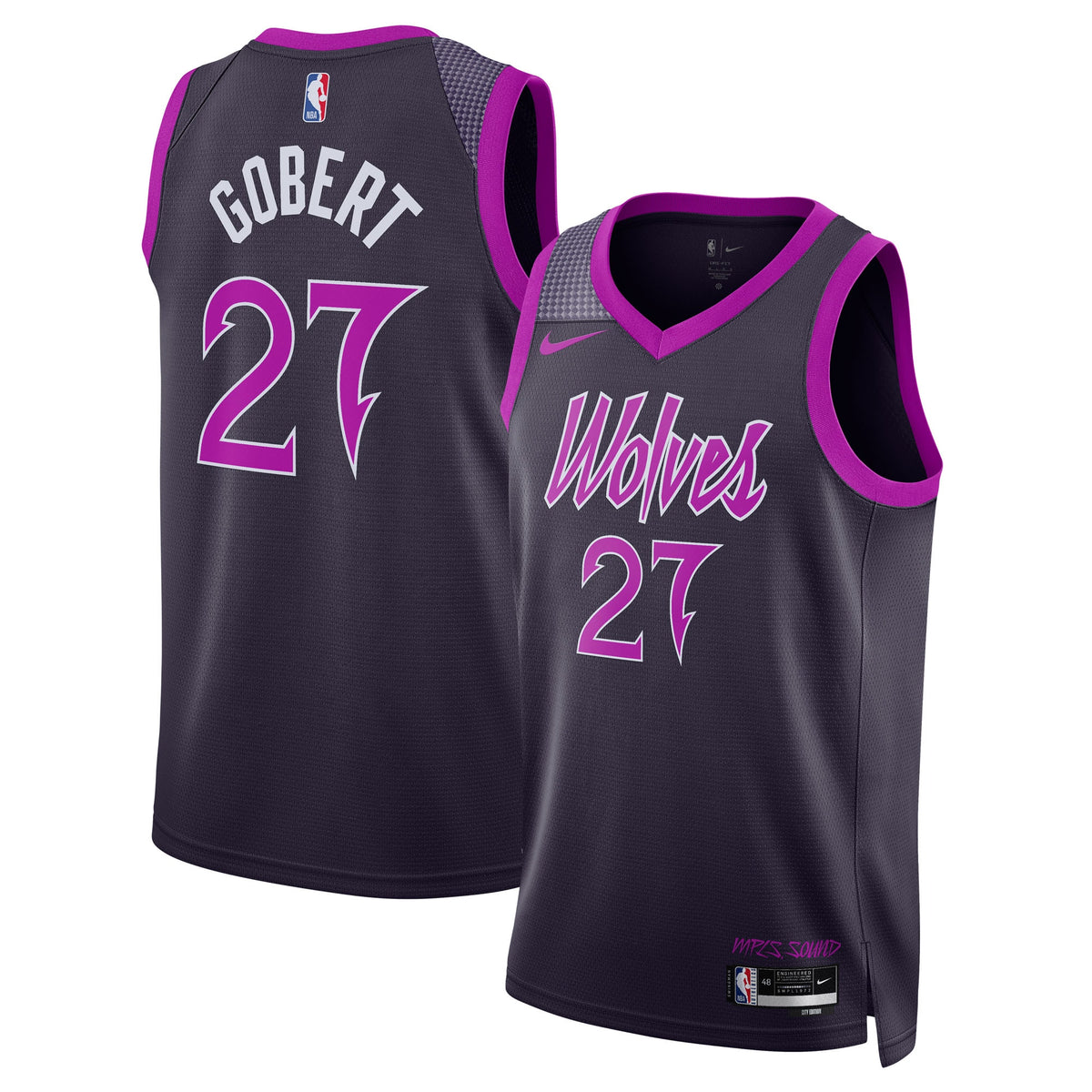 Rudy Gobert Minnesota Timberwolves 2025/26 City Edition Swingman Basketball Jersey - Black - Unisex