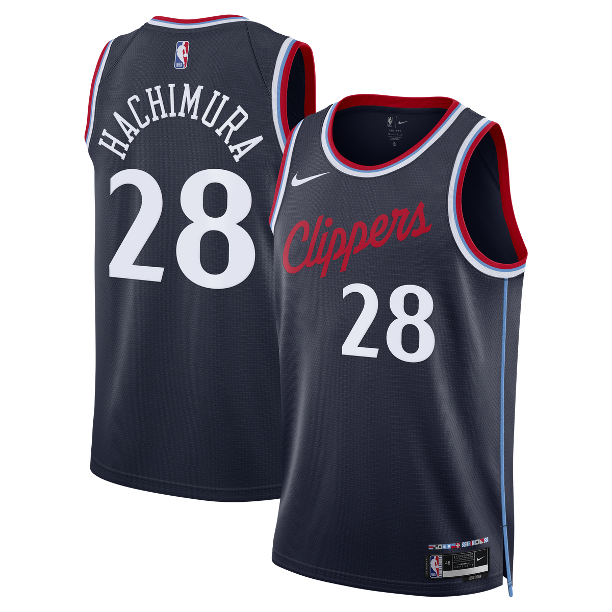Rui Hachimura Los Angeles Clippers Icon Edition Replica Swingman Basketball Jersey - Navy - Unisex