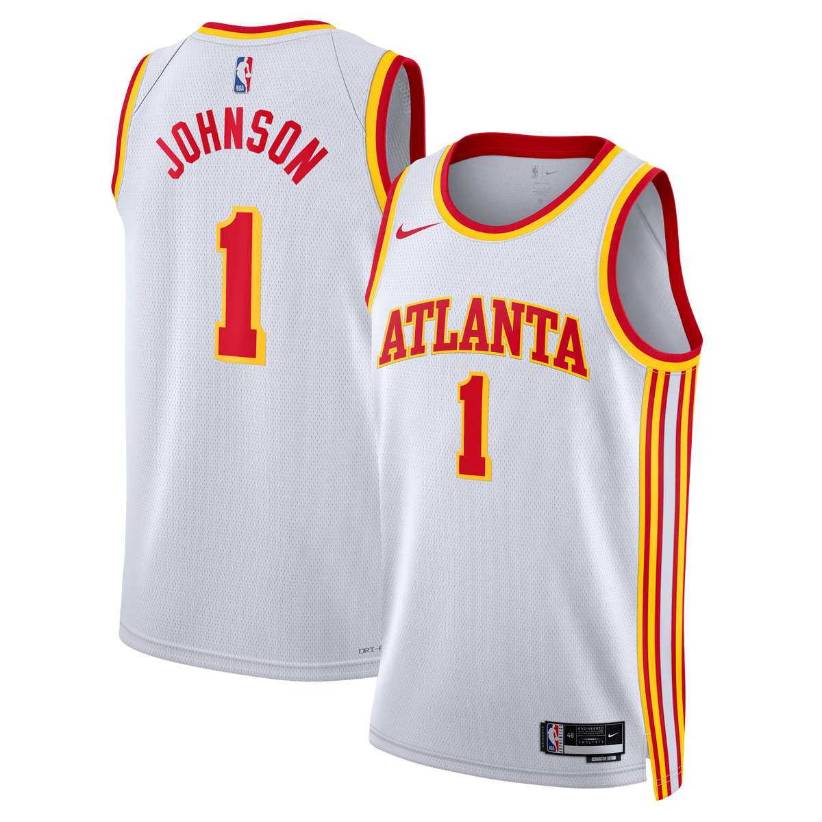 Jalen Johnson Atlanta Hawks Association Edition Swingman Basketball Jersey - White - Unisex