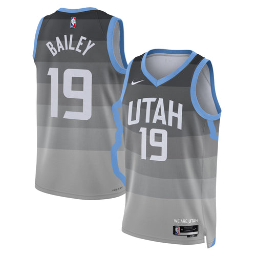 Ace Bailey Utah Jazz 2025/26 City Edition Swingman Basketball Jersey - Gray - Unisex