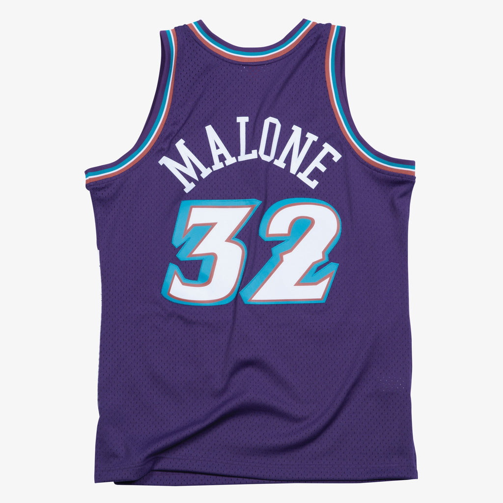 Karl Malone Utah Jazz 1996 Authentic Swingman Road Basketball Jersey - Purple