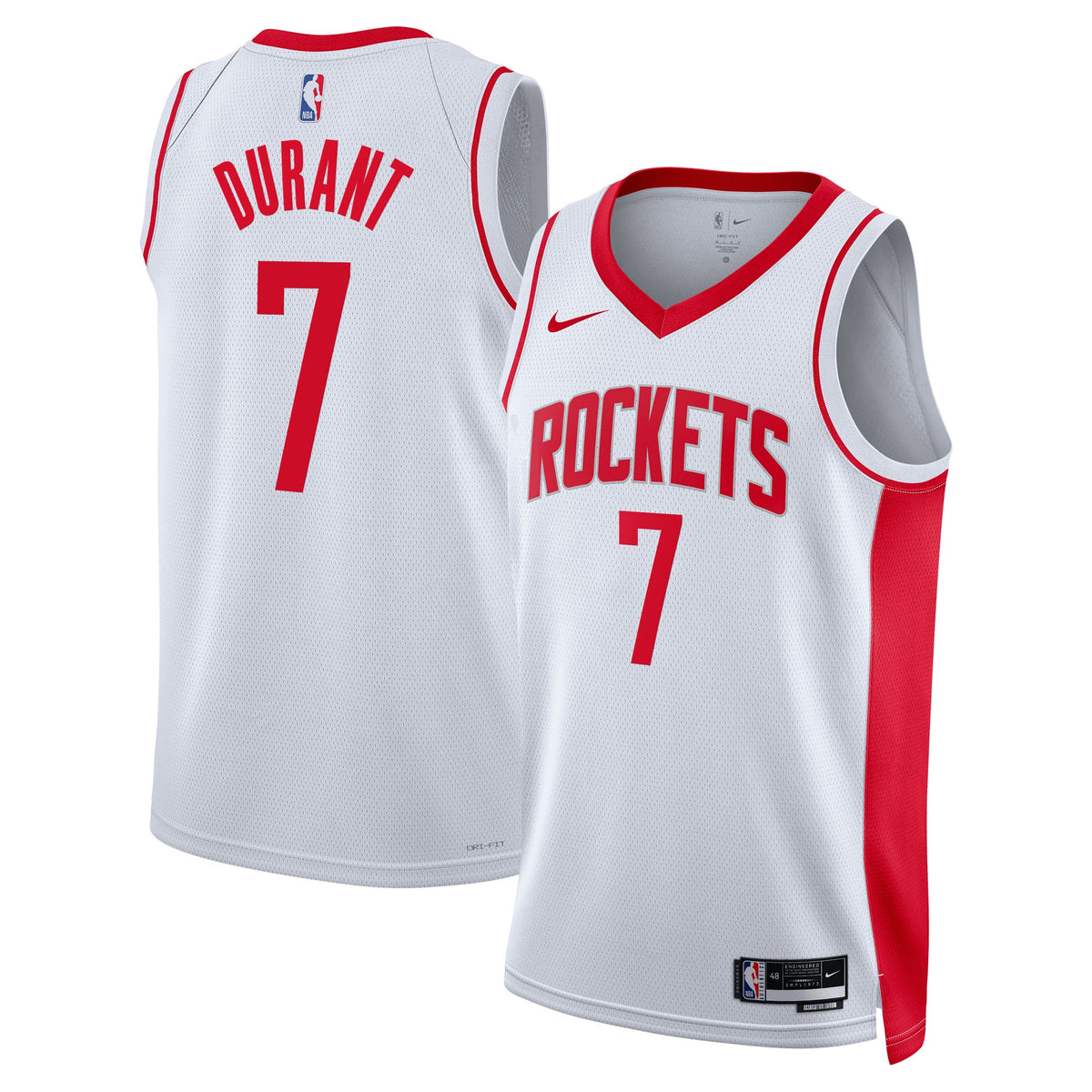 Kevin Durant Houston Rockets Association Edition Swingman Basketball Jersey - White - Unisex
