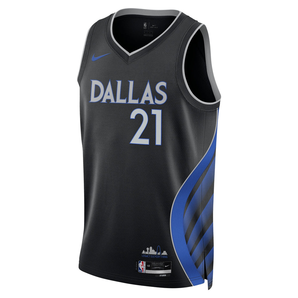 Daniel Gafford Dallas Mavericks 2025/26 City Edition Swingman Basketball Jersey - Black - Unisex