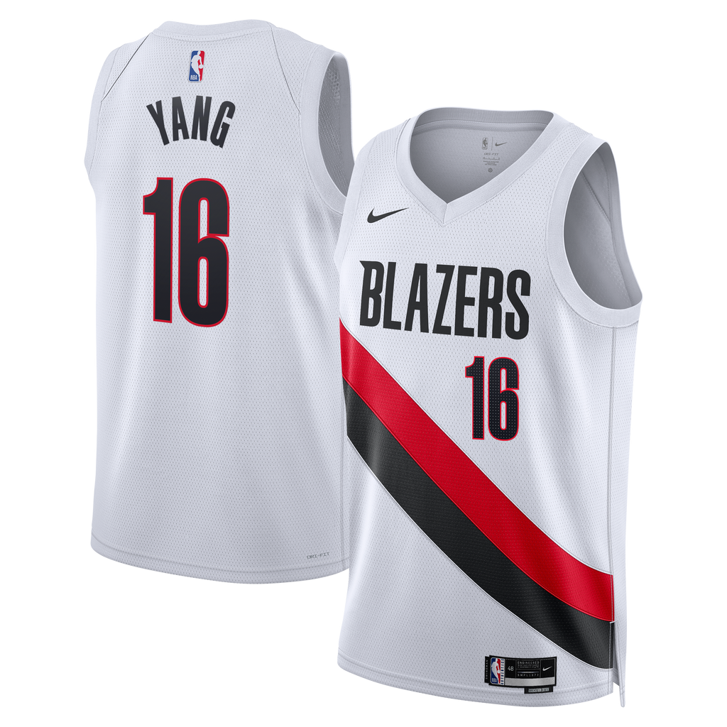 Yang Hansen Portland Trail Blazers Association Edition Replica Swingman Basketball Jersey - White - Unisex