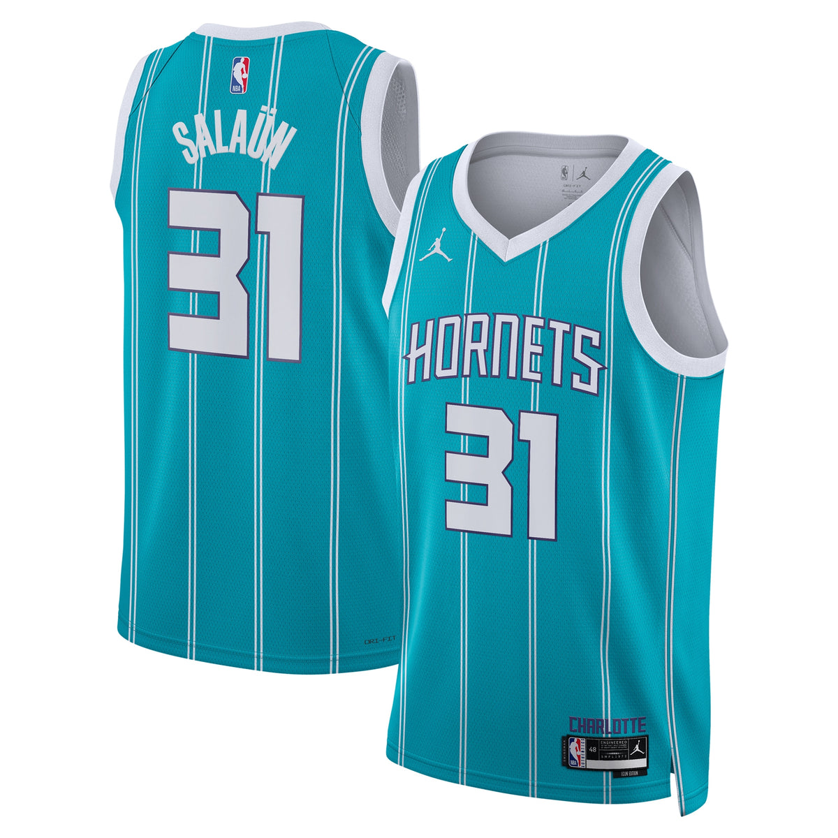 Tidjane Salaün Charlotte Hornets Icon Edition Swingman Basketball Jersey - Teal - Unisex