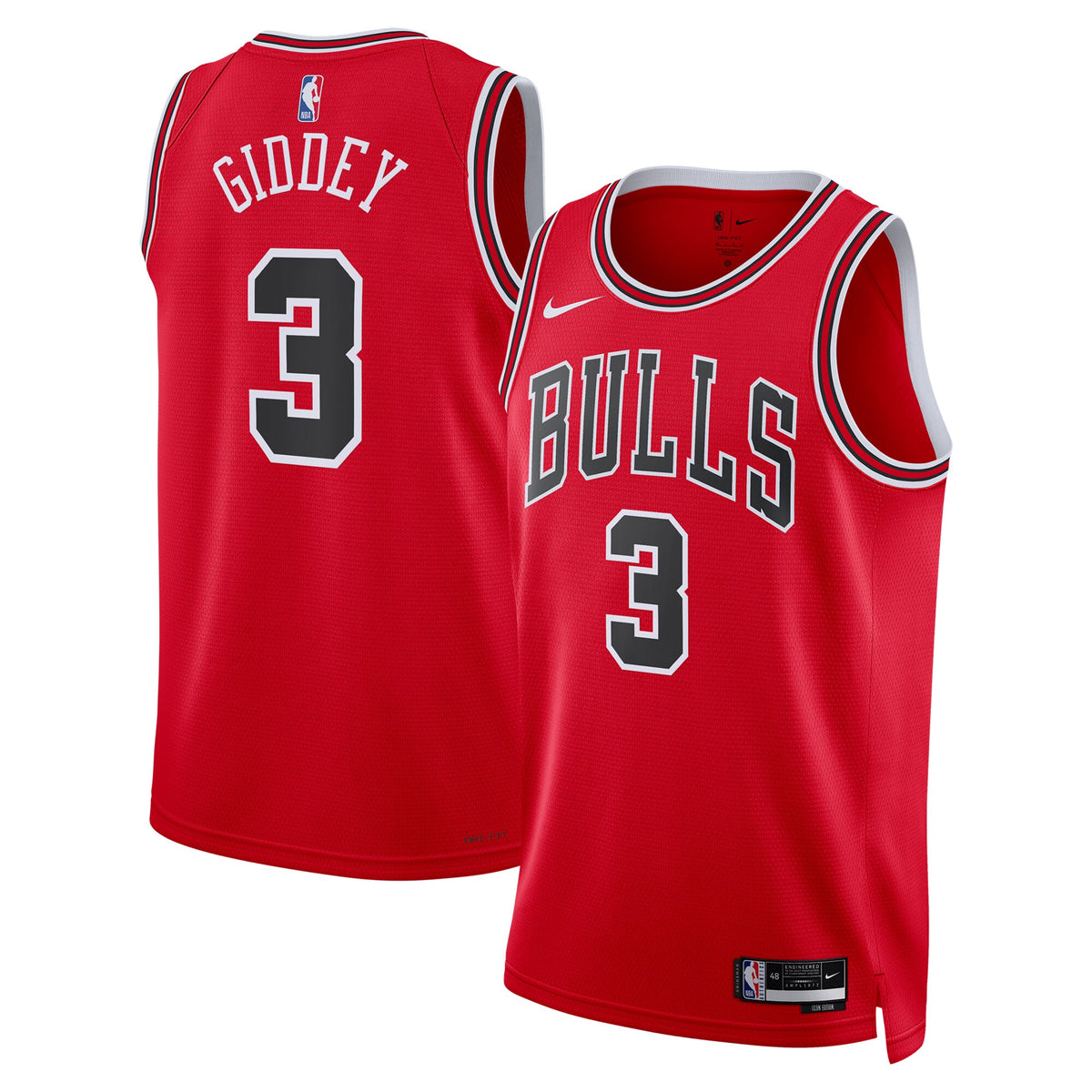 Josh Giddey Chicago Bulls Swingman Icon Basketball Jersey - Unisex