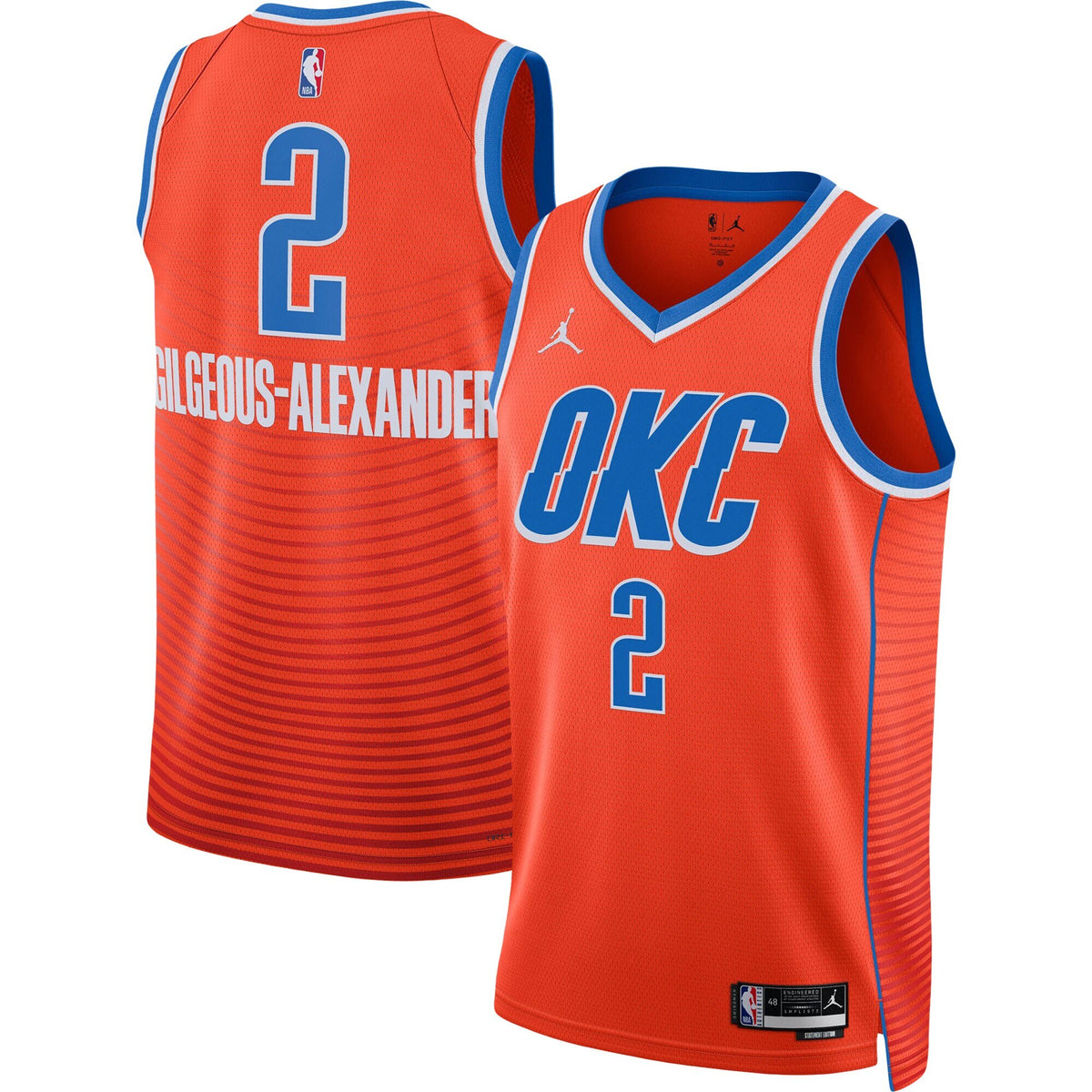 Shai Gilgeous - Alexander Oklahoma City Thunder Replica Swingman Statement Basketball Jersey - Unisex