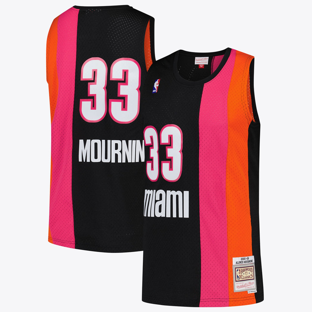 Alonzo Mourning Miami Heat Hardwood Classics Road Basketball Jersey - Mens