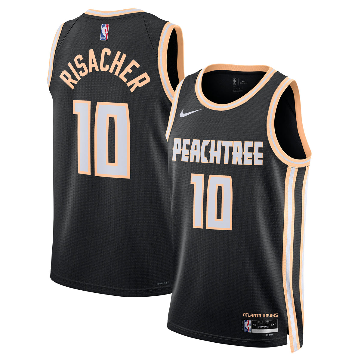Zaccharie Risacher Atlanta Hawks 2025/26 City Edition Swingman Basketball Jersey - Black - Unisex