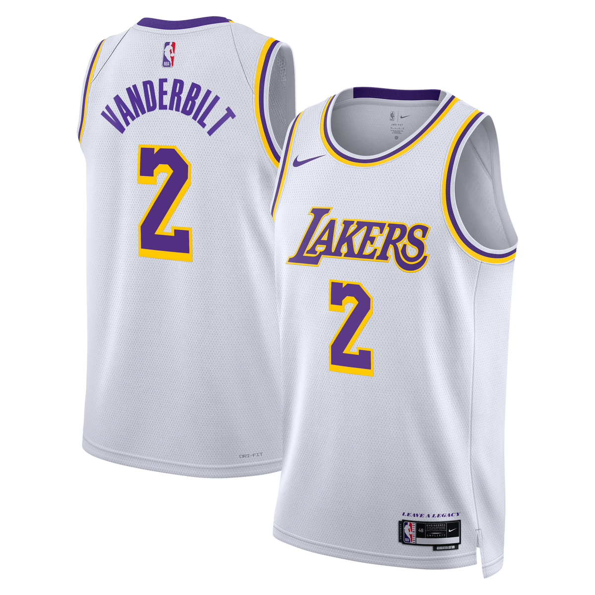 Jarred Vanderbilt Los Angeles Lakers Association Edition Swingman Basketball Jersey - White - Unisex