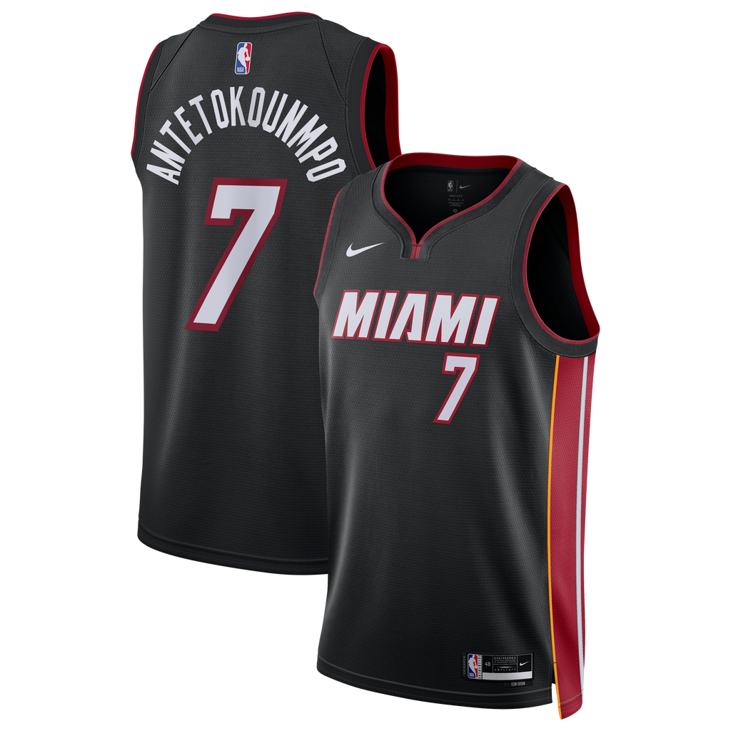 Giannis Antetokounmpo Miami Heat Icon Edition Swingman Basketball Jersey - Black - Unisex